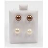 Image 1 : #69-NATURAL AKOYA PEARL EARRINGS /2 PAIR