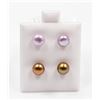 Image 1 : #67-NATURAL AKOYA PEARL EARRINGS /2 PAIR
