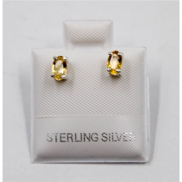 #17-NATURAL YELLOW CITRINE STUD EARRINGS