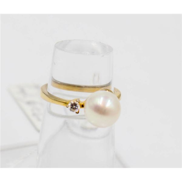 #60-NATURAL AKOYA PEARL RING SIZE  5.75