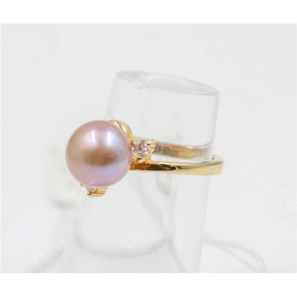 #64-NATURAL AKOYA PEARL RING SIZE  5