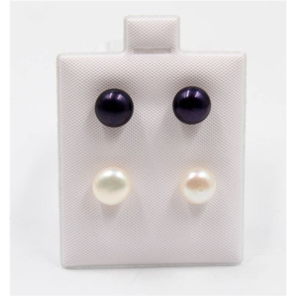 #71-NATURAL AKOYA PEARL EARRINGS /2 PAIR