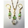 Image 1 : 16)  GOLD TONE WITH CLEAR & MINT GREEN