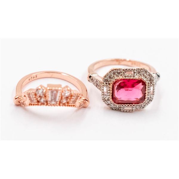 NEW,CUBIC ZIRCONIA RED GEMSTONE FASHION RING S7