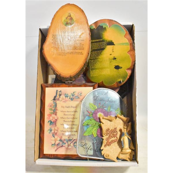 BOX OF WALL PLAQUES