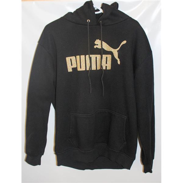 LADIES LARGE PUMA HOODIE BLK/GOLD