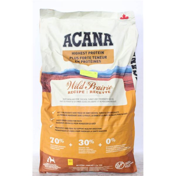 25LB ACANA PUPPY, ADULT, SENIOR WILD