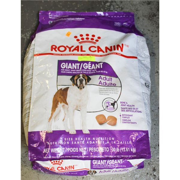 30LB ROYAL CANIN ADULT GIANT DOG FOOD