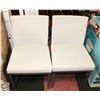 Image 1 : PAIR OF BEIGE LEATHERETTE SIDE CHAIRS