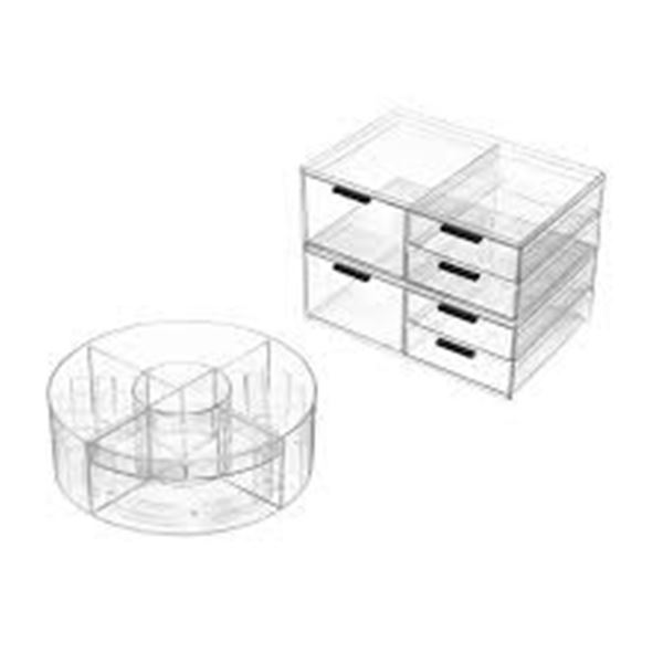 NEW WITH BOX IDESIGN COSMETIC ORGANIZERS 3PC SET
