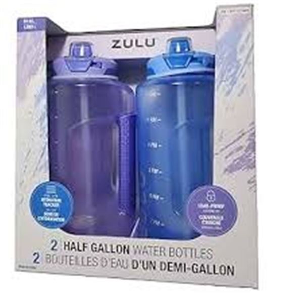 NEW ZULU 2 HALF GALLON WATER BOTTLES