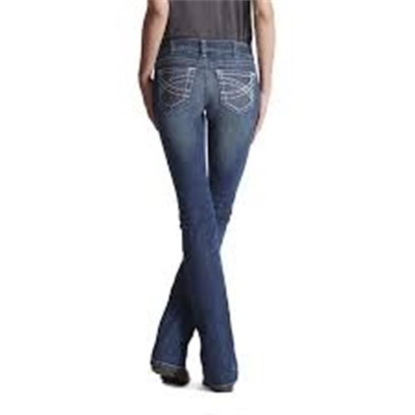 NEW ARIAT REAL WOMENS 18WR MID RISE BOOT CUT JEANS