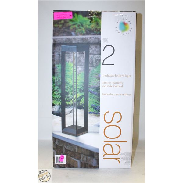 NEW SET OF 2 SOLAR PATHWAY BOLLARD LIGHT