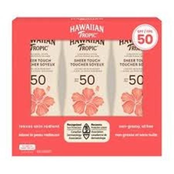 NEW 3 X 240ML HAWAIIAN TROPIC SUNSCREEN LOTION