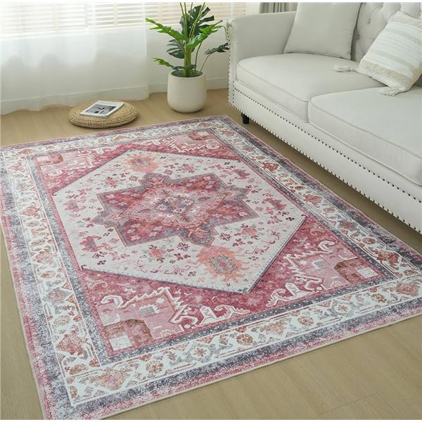 NEW BRICHOEE 6 X 9 VINTAGE FLORAL ANTI SKID RUG