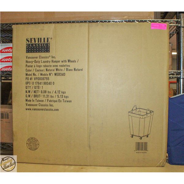 SEVILLE CLASSICS HEAVY-DUTY LAUNDRY HAMPER W/WHEEL
