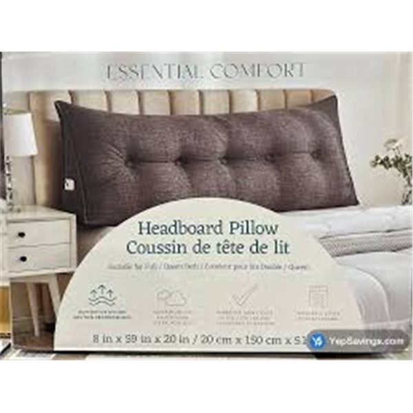 NEW WITH BOX ESSENTIAL COMFORT HEADBOARD PILLOW