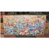 Image 1 : NEW 39 X 19.5" FLOWER PAINTING