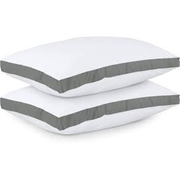 NEW 2 PACK UTOPIA BEDDING GUSSET PILLOW KING GREY
