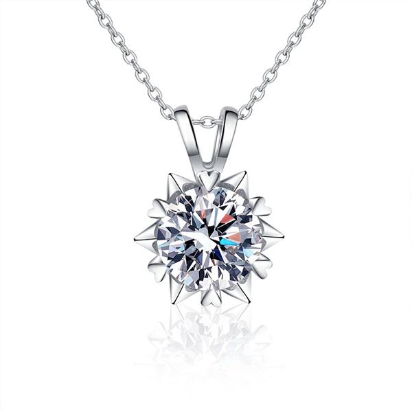 2 CT GRA CERTIFIED ROUND BRILLIANT 925S NECKLACE