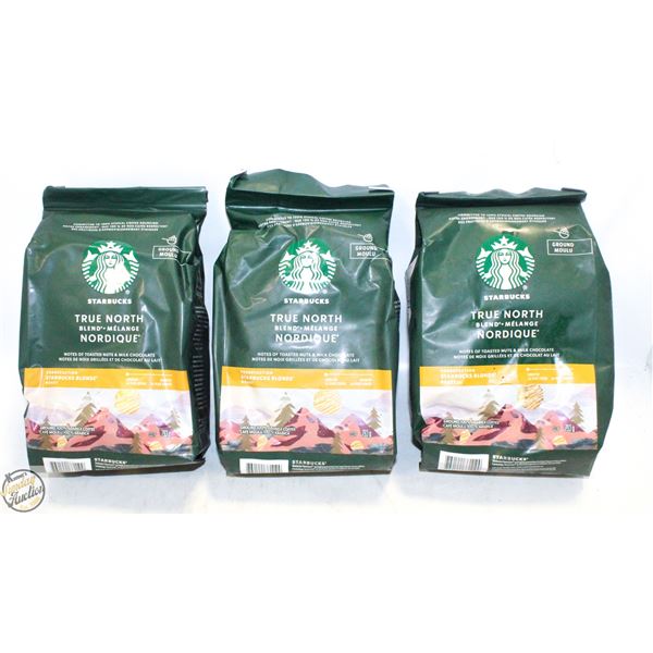THREE 793G BAGS OF STARBUCKS BLONDE ROAST COFFEE