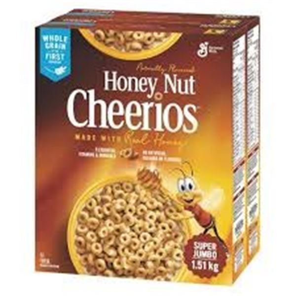 NEW WITH BOX 2 X 1.51KG KELLOGG'S HONEY NUT CHEERI