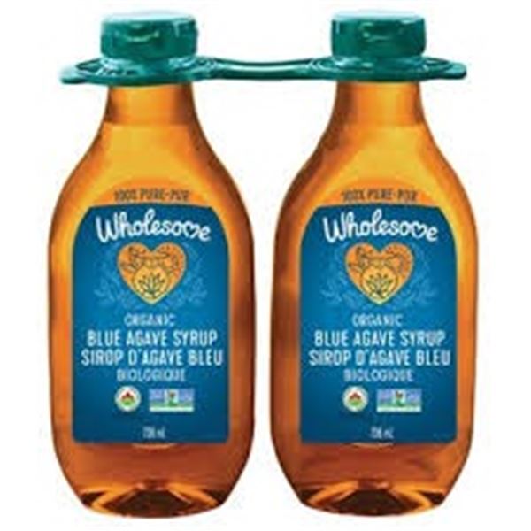 NEW 2 X 736ML WHOLESOME BLUE AGAVE SYRUP