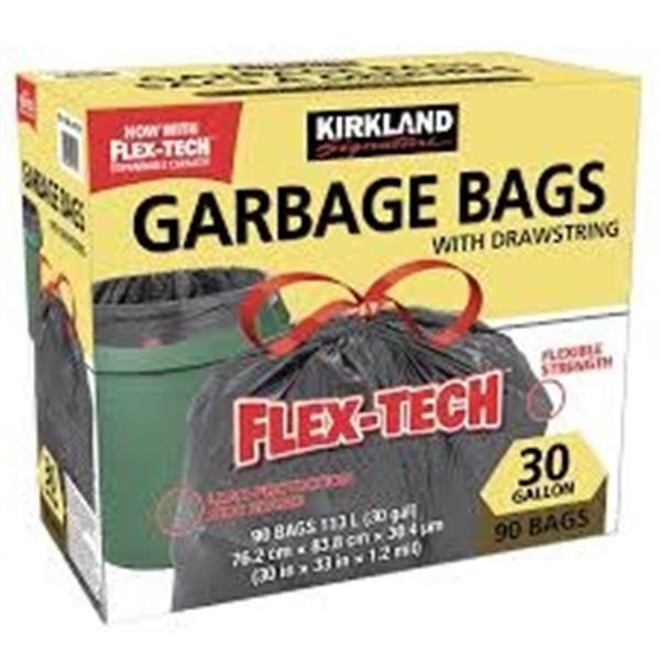 NEW WITH BOX KIRKLAND 90 BAGS 113L GARBAGE BAGS