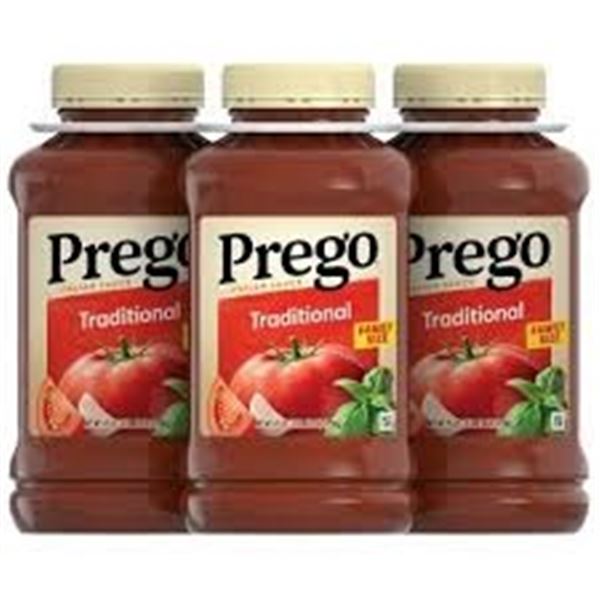 NEW 3 X 1.2L PREGO PASTA SAUCE TRADITIONAL