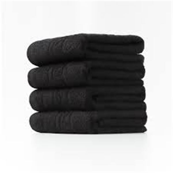 NEW 4 CANADIAN LINEN BATH TOWERLS 24 X 50" BLACK