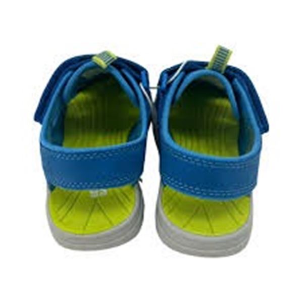 NEW EDDIE BAUER KIDS BLUE/LIME BUMP TOE SIZE 13