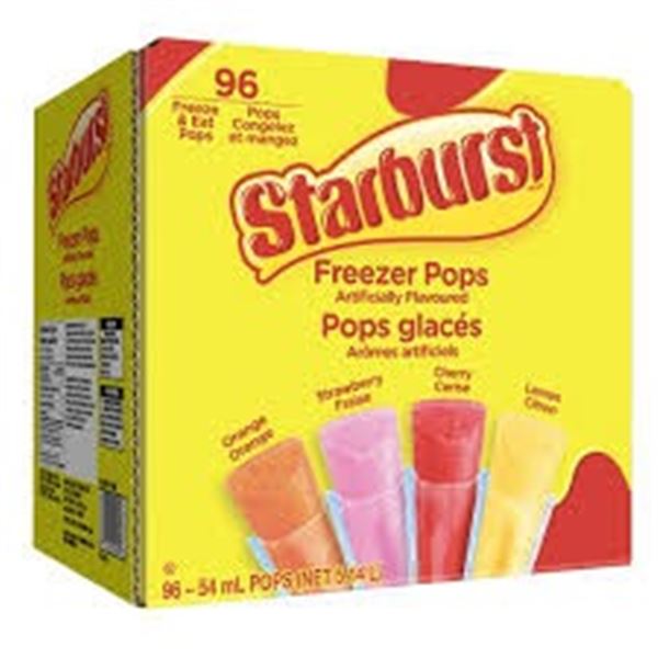 NEW 96 X 54ML STARBURST FREEZER POPS