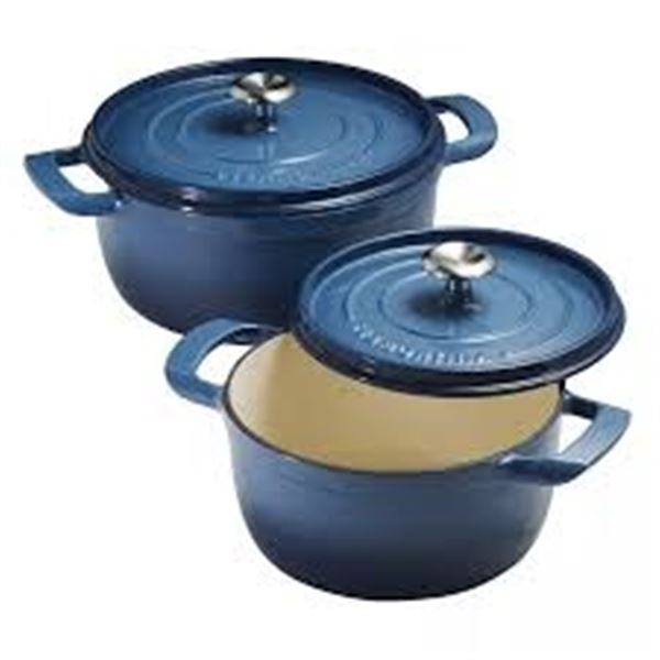 NEW TRAMONTINA 2 ENAMELED CAST IRON DUTCH OVENS