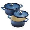 Image 1 : NEW TRAMONTINA 2 ENAMELED CAST IRON DUTCH OVENS