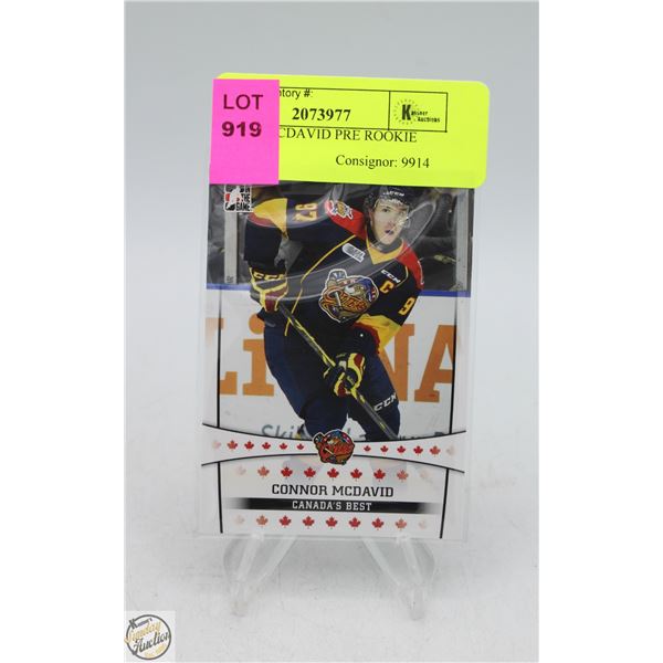 CONNOR MCDAVID PRE ROOKIE CARD