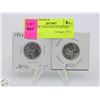 Image 1 : 2 SILVER CANADIAN QUARTERS
