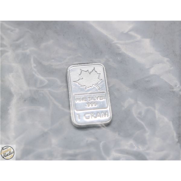 1 GRAM SILVER MAPLE BAR