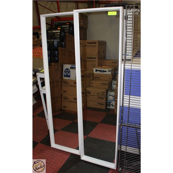 BAILIFF SEIZURE PAIR OF TALL WHITE MIRRORS