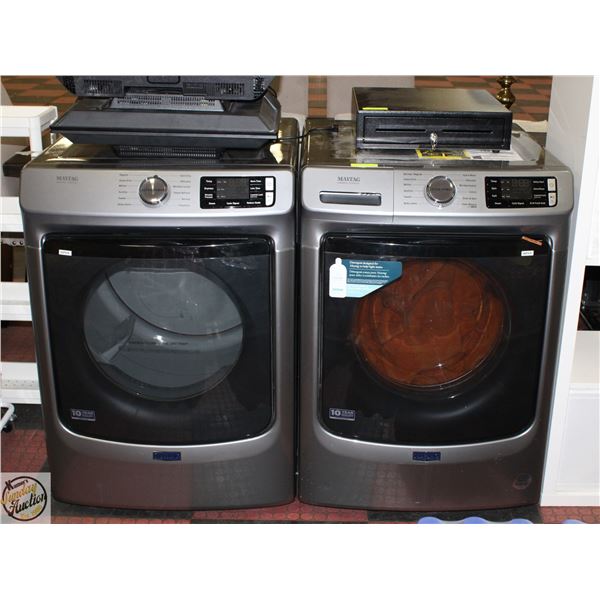 BAILIFF SEIZURE MAYTAG GREY FRONT LOAD WASHER SET