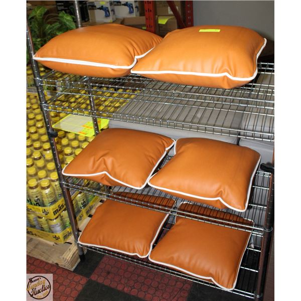 BAILIFF SEIZURE SET OF 6 LEATHER CUSHIONS