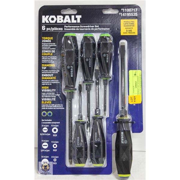 NEW KOBALT 6PC DIAMOND COATED TIP SCREWDRIVER SET