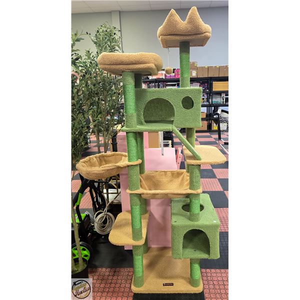 NEW ASSEMBLED H-71" CAT TREE CACTUS THEMED COLOUR