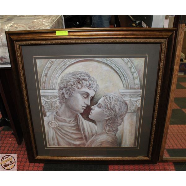 FRAMED PICTURE 38" X 39" ROMAN COUPLE