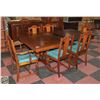 Image 1 : VINTAGE WOOD DINING ROOM TABLE W/ORIGINAL SEATS
