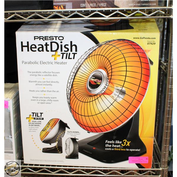PRESTO HEATDISH + TILT PARABOLIC ELECTRIC HEATER