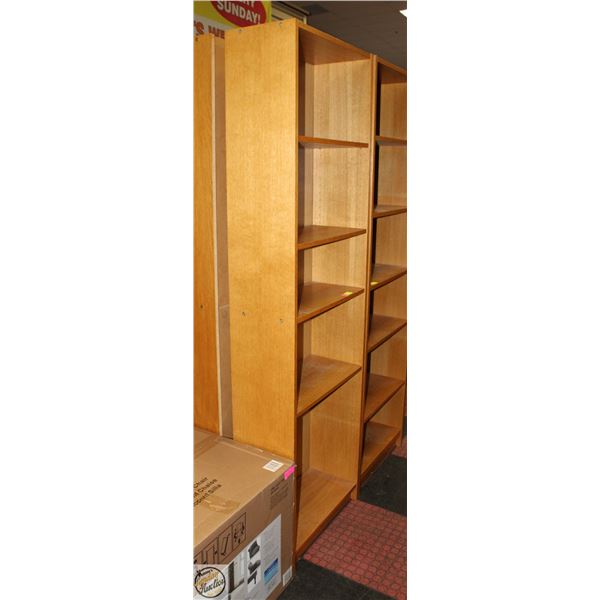 BOOKSHELF- OAK 6 SHELF- 79" X 24" X 11"