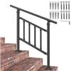 Image 1 : NEW STAIR RAILING METAL 2 STEPS RAILING KIT BLACK