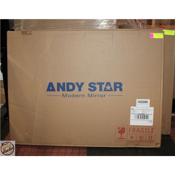 NEW ANDY STAR WALL MIRROR MATTE BLACK 30 X 22"
