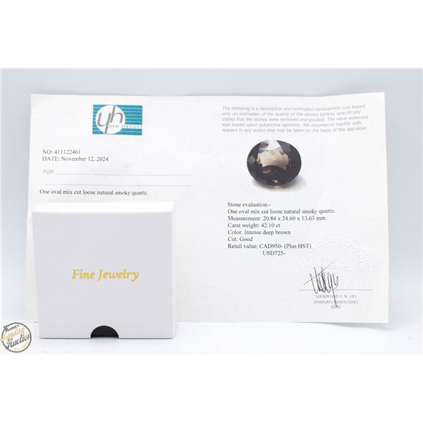 #2885-OVAL MIXED CUT LOOSE NATURAL SMOKY