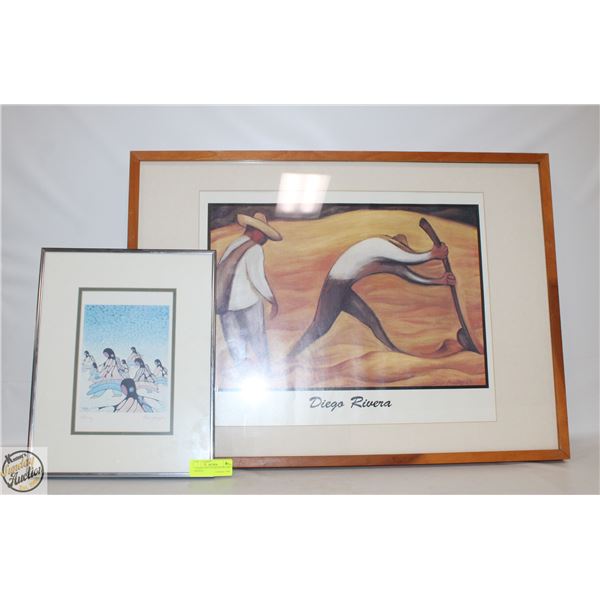 2 FRAMED PCS OF ARTWORK (ONE IS SIGNED)